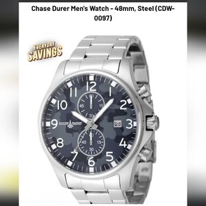 Invicta X Chase Durer  Men's Silver and Blue Camo Watch